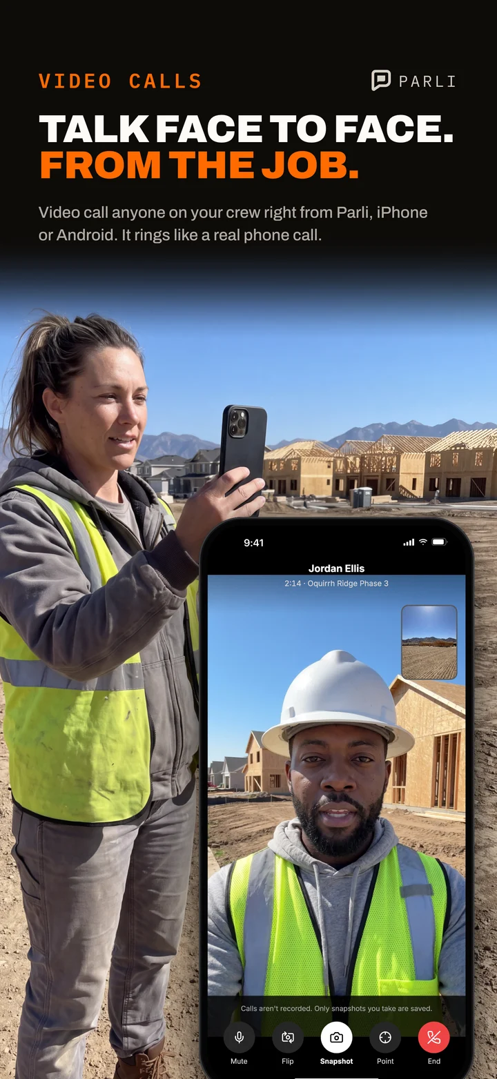 A face-to-face video call in Parli between two crew members